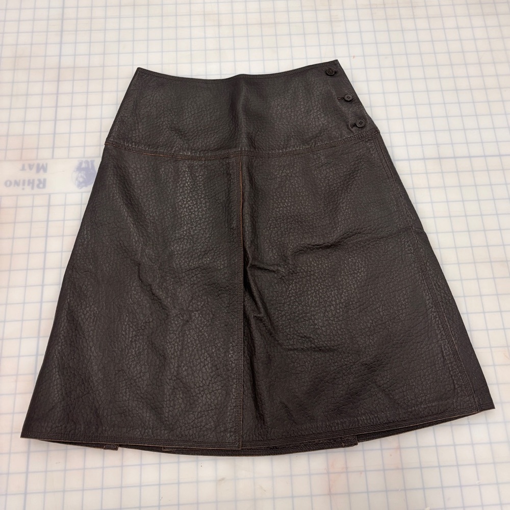 Brown Leather Skirt